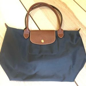 Longchamp ‘Small Le Pliage’ Shoulder Bag Gunmetal